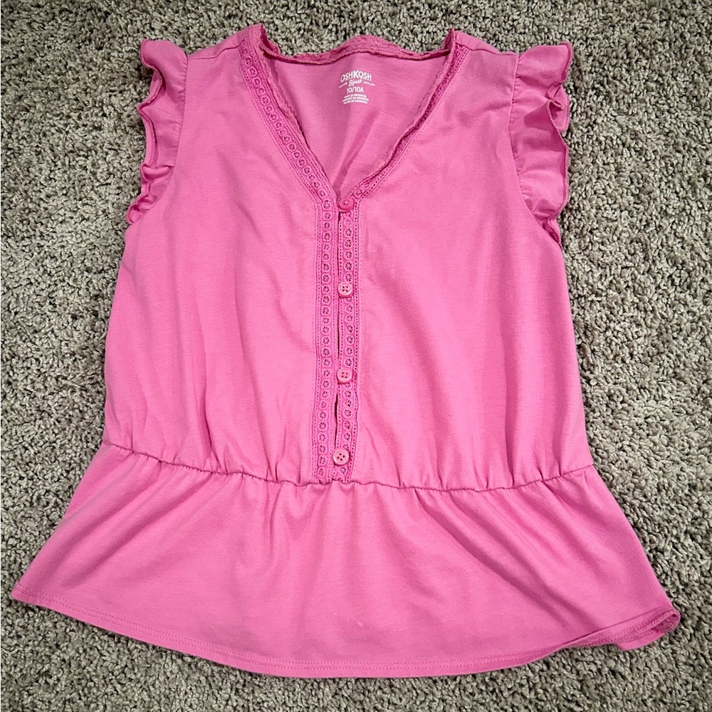 OshKosh B'gosh Pink Ruffle Sleeve Top